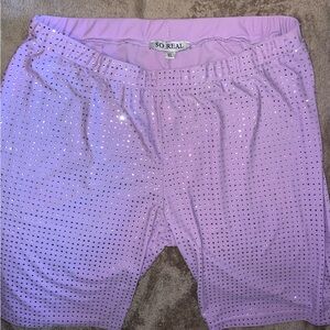 Women's High Waist Purple Shorts